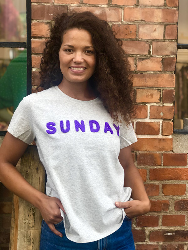 Is-tee SUNDAY T-shirt grey/purple-SALE-150,- Lulu's